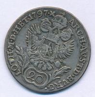 1797G 20kr Ag "I. Ferenc" Nagybánya T:F patina
Hungary 1797G 20 Kreuzer Ag "Franz I&...