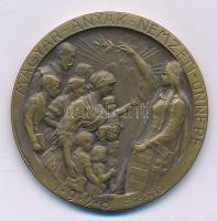 Zsákodi Csiszér János (1883-1953) 1928. "Magyar Anyák Nemzeti Ünnepe" egyoldalas bronz emlékérem (40mm) T:AU kis patina