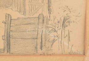 Jelzés nélkül: Szadai kert. Ceruza, papír, üvegezett fakeretben. 26,5×39 cm