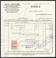 1938 Voith Gottlieb Háztartási és Gazdasági Vegyészeti Cikkek Gyártása és Nagykereskedése, Persil mosószer - Budapest, VI. Kartács u. 24-26. fejléces számla