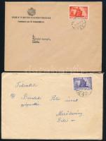 1946 2 db levél a 6. és 11. díjszabásból Újjáépítés vegyes bérmentesítésekkel