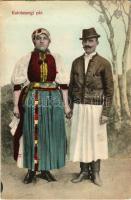 Kalotaszeg, Tara Calatei; pár. Schuster Emil kiadása / couple in folk costume (fl)