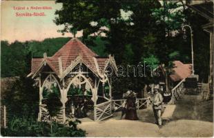 1909 Szováta-fürdő, Baile Sovata; lejárat a Medve-tóhoz. Schuster Emil kiadása / path to lake Lacul Ursu