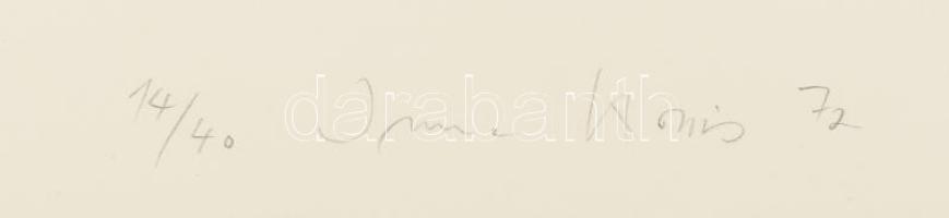 Kocsis Imre (1937-1991): Geometrikus kompozíció. Szitanyomat, papír. Jelzett. Számozott (14/40). Lap...