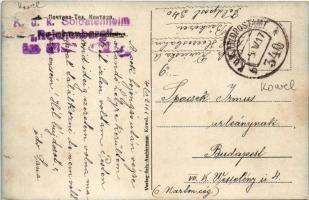 1917 Kovel, Kowel; Post and telegraph office + "K.u.K. Soldatenheim Reichenberg" "K.U...