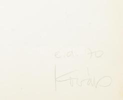 Kovács Attila (1938-2017): Geometrikus kompozíció. Szitanyomat, papír, jelzett a hátoldalán (e.a. 70...