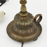 Bronz asztali lámpa, m: 39 cm