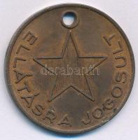 ~1940-1950. "Dorogi bányász zseton" bronz zseton "SZÉNBÁNYA VÁLLALAT / ELLÁTÁSRA JOGO...