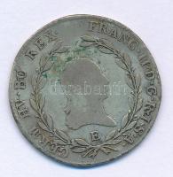 1804E 20kr Ag "I. Ferenc" Gyulafehérvár T:F patina Hungary 1804E 20 Kreuzer Ag "Franz I" Alba Iulia C:F patina Huszár: 1965., Unger III.: 1375.b, Adamo C28