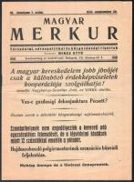 1937 A Magyar Merkur társadalmi, várospolitikai és közgazdasági riportok. szerk: Mikes Ottó IV: évf. 7. szám.