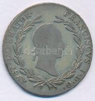 1829B 20kr Ag "I. Ferenc" T:VF patina, juszt Hungary 1829B 20 Kreuzer Ag "Franz I" C:VF patina, adjusted Huszár 1979., Unger III.: 1380.a, Adamo C34