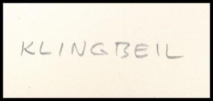 Fritz Klingbeil (1936-2023): Minimalista kompozíció. Szitanyomat, papír, jelzett a hátoldalán. Az 19...