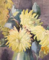 Humayer Erzsébet (1891 - 1923): Virág csendélet. Akvarell, papír, jelzett dekoratív üvegezett keretb...