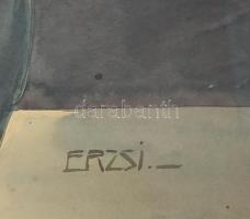 Humayer Erzsébet (1891 - 1923): Virág csendélet. Akvarell, papír, jelzett dekoratív üvegezett sérült...