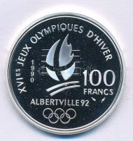 Franciaország 1990. 100Fr Ag "XVI. Téli Olimpia - Albertville 1992 - Síakrobatika" T:PP uj...