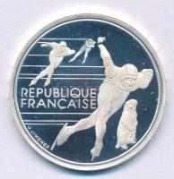 Franciaország 1990. 100Fr Ag &quot;XVI. Téli Olimpia - Albertville 1992 - Gyorskorcsolya&quot; T:PP ujjlenyomat, kis folt France 1990. 100 Francs Ag &quot;16th Winter Olympics - Albertville 1992 - Speed Skating&quot; C:PP fingerprints, small spot Krause KM#980