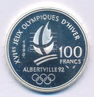 Franciaország 1990. 100Fr Ag "XVI. Téli Olimpia - Albertville 1992 - Gyorskorcsolya" T:PP ...