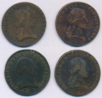 1800. 3kr Cu (4xklf: B, E, G és S verdejel) T:VF,F