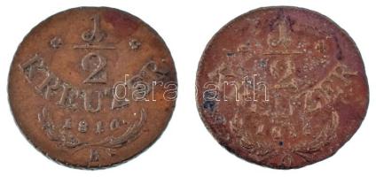 1816B 1/2kr Cu + 1816O 1/2kr Cu T:VF,F