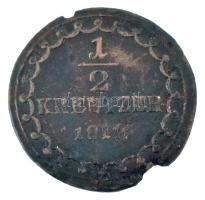 1812. 1/2kr Cu technológiai hibás veret (egyoldalas veret, portré helyett negatív éremkép) T:VF durva ph.