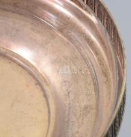 WMF szecessziós ezüstözött alpakka kínáló, kissé pattogzott üveg betéttel, jelzett, kopással, d: 21,...