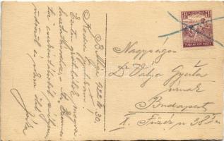 1922 Balatonaliga (Balatonvilágos), "Ezermester" cserkésztábor, cserkészek misére mennek a...