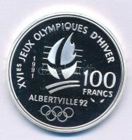 Franciaország 1991. 100Fr Ag "XVI. Téli Olimpia - Albertville 1992 - Sífutás" T:PP 
Franc...