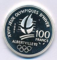 Franciaország 1991. 100Fr Ag "XVI. Téli Olimpia - Albertville 1992 - Síugrás" T:PP 
Franc...