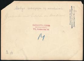 cca 1930-1940 Barasits János: Matyó nagypapa az unokával, sajtófotó, a hátoldalon feliratozott, pecs...