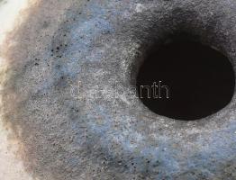 Simó Ágoston (1925-2011): Retró kerámia kavicsváza, hibátlan, jelzet, d: 12 cm