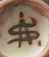 Simó Ágoston (1925-2011): Retró kerámia kavicsváza, hibátlan, jelzet, d: 12 cm