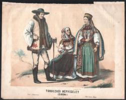 cca 1850 Toroczkói népviselet.Klimkovics rajza alapján Rohn kőnyomata. Litográfia. 28x20 cm