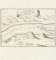 Visegrád látképe. Vicegrad wird mit Accord erobert Anno 1685. Rézmetszet. Megjelent M. Merian "Theatrum Europaeum" c. művének 12. kötetében, 1691-ben. Méret: 258 × 180 mm (képméret)