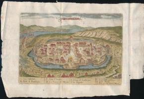 Eperjes látképe. Esperies. Szenezett rézmetszet. Megjelent L'Ungheria compendiata. Modena,. 1685. Javított, képméret 21x14,5 cm / Copper plate engraving of Presov city. Repaired