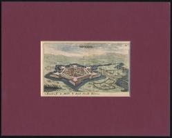 Érsekújvár (Nové Zámky, Neuhäusl) Színezett rétzmetszet. 1664. Standart. 7x11 cm paszpartuban ,