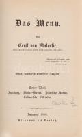 Malortie, Ernst von:

Das Menu. Dritte, bedeutend erweiterte Ausgabe. Erster Theil. Anleitung, Mus...