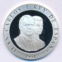 Spanyolország 1991. 2000P Ag "Nyári Olimpia 1992 Barcelona - Lovaglás" T:PP karc, kis folt...