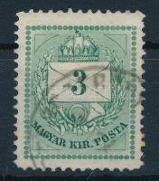 1874 3kr durva gyöngyjavítással (ex Lovász)