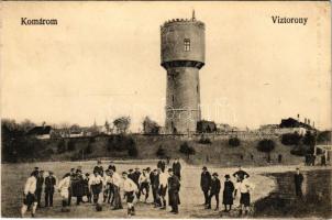 1919 Komárom, Komárnó; víztorony, labdarúgás, foci meccs. Vasúti levelezőlapárusítás 4979. / water tower, football match