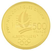 Franciaország 1991. 500Fr Au "XVI. Téli Olimpia - Albertville 1992 - Pierre de Coubertin" ...