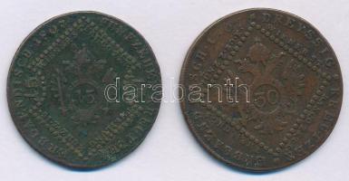 1807B 15kr Cu "I. Ferenc" + 1807B 30kr Cu "I. Ferenc" T:F