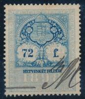 1898 72f okmánybélyeg festékcsíkkal