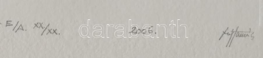 Kovács Tamás László (1964-): "Tenger". Száraz, magasnyomás, akril, papír, jelzett, művészp...