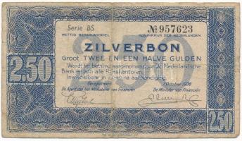 Hollandia 1938. 2,50G Zilverbonnen (Ezüstértékű bankjegyek), BS 957623 T:F,VG  Netherlands 1938. 2,50 Gulden Zilverbonnen (Silver voucher), BS 957623 C:F,VG Krause P#62