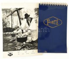 Forte fotópapír mintakatalógus (Bromofort, Fortezo, Portura, Rotax papírok), fekete-fehér fotókkal, angol nyelven, spirálfűzéses, 16x9,5 cm + egy külön minta