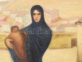 Olvashatatlan jelzéssel (balra lent), feltehetően magyar festő, XX. sz. első fele: Anya gyermekével....