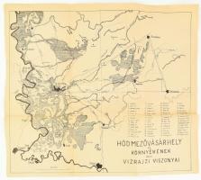 Hódmezővásárhely és könyvékének vízrajzi viszonyai, 2 db térkép, 37,5x34 cm