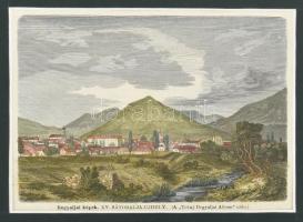 1868 Hegyaljai képek. Sátoraljaújhely Színezett fametszet, megjelent: Hazánk és a külföld. 17x13 cm Paszpartuban