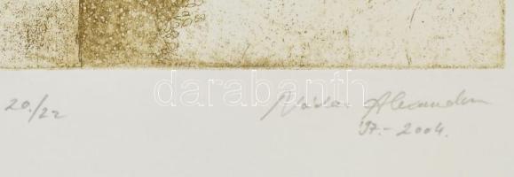 Nádas Alexandra (1974-): Ablakok I., 1997-2004. Rézkarc, papír, jelzett, számozott: 20/22. 25x14,5 c...