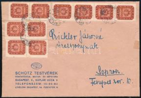 1946 (20. díjszabás) Távolsági levél 10 db bélyeggel